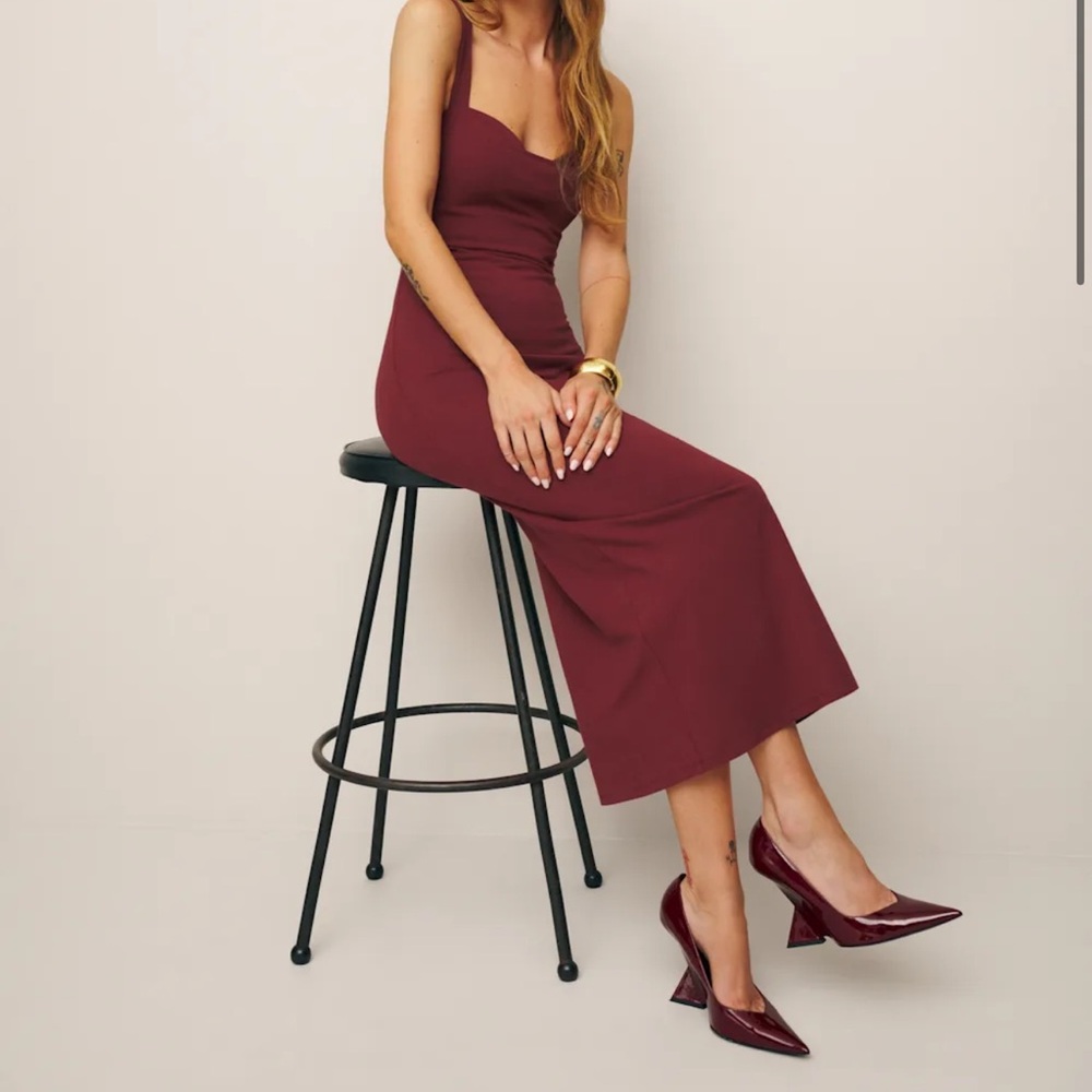 Reformation Nelle Knit Dress Chianti - Size S
